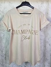 Champagne Club Tshirt Ärmel gekrempelt