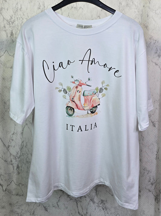 Ciao Amore Italia Tshirt weiß