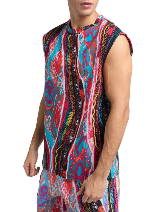 (121) Carlo Colucci Tanktop bunt muster
