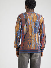 (67) Carlo Colucci 3D Strickpullover Pullover braun blau C13301 COL79