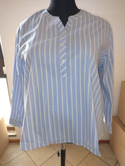 (U25) Ulla Popken Hemd Blau/Weiß 790044 700