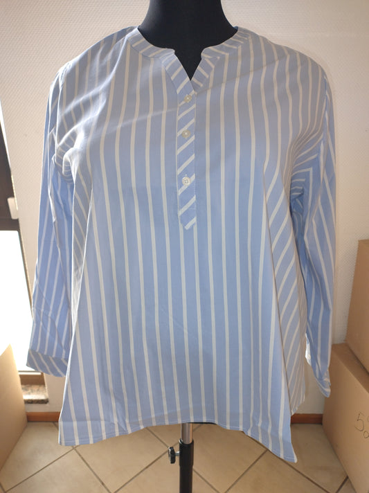 (U25) Ulla Popken Hemd Blau/Weiß 790044 700
