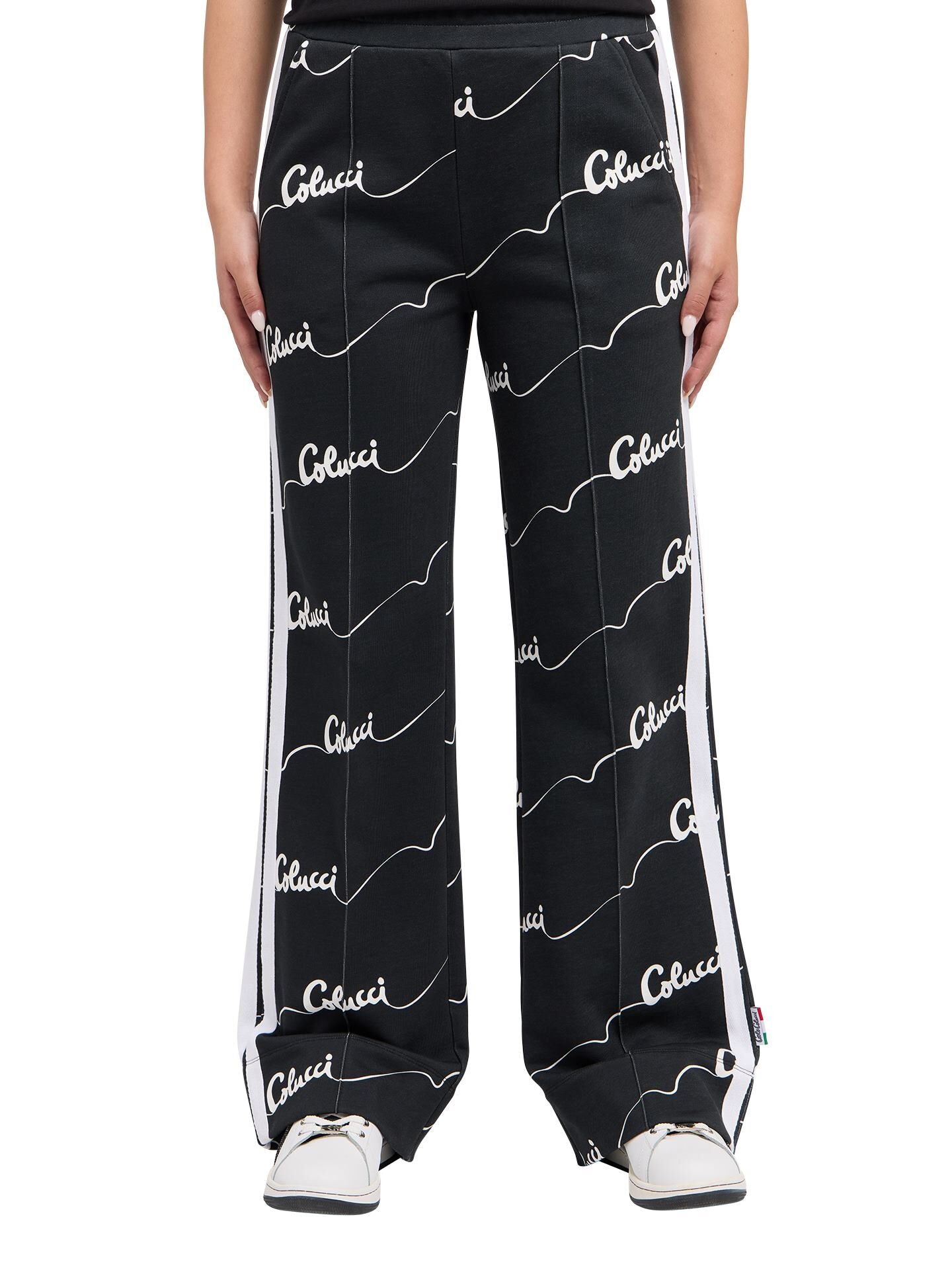 Carlo Colluci Damen Hose schwarz weiß -23-