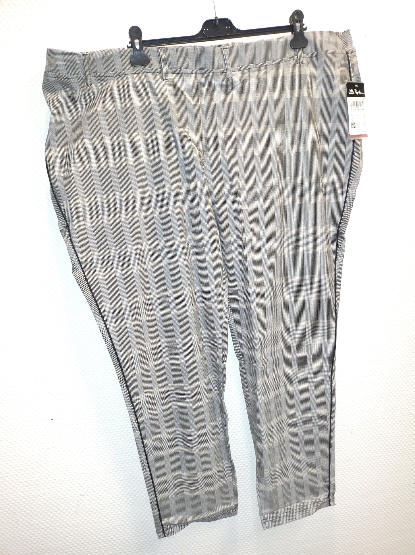 (U43) Ulla Popken Hose grau kariert 797873 130