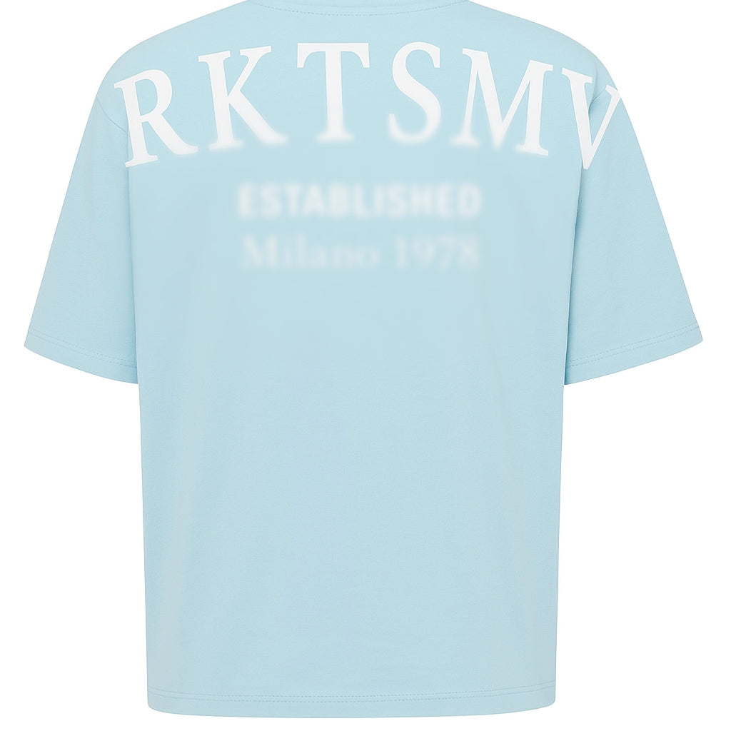 (110-112) Bestseller Carlo TShirt hellblau mit Rücken Logo