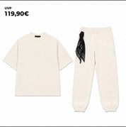 Alessandro Magno Core "2.0" Set unisex Tshirt Jogger Hose babyblau cremeweiß