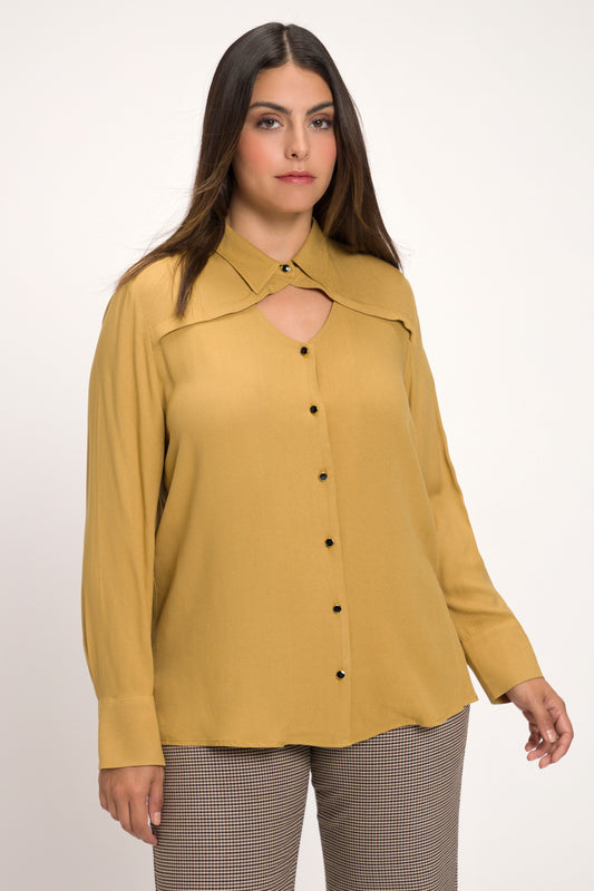 (U12) Ulla Popken Bluse Senfbraun 810331 316