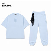 Alessandro Magno Core "2.0" Set unisex Tshirt Jogger Hose babyblau cremeweiß