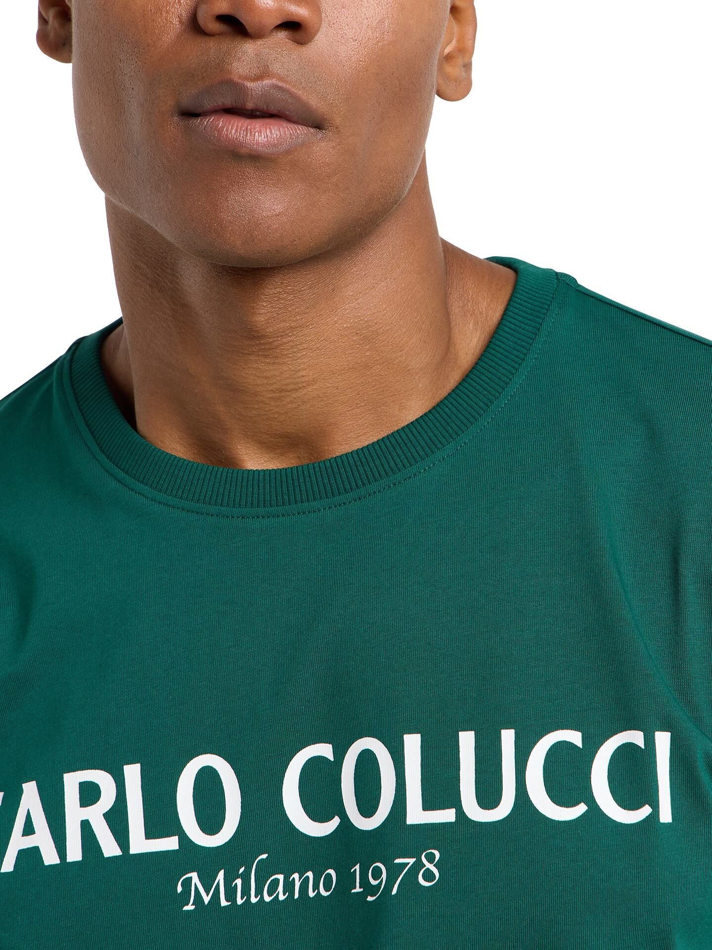 (49) Carlo Colucci TShirt dunkelgrün C440 40