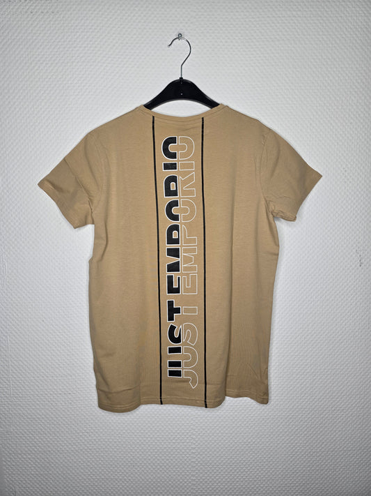 (36) Just Emporio T Shirt Beige Rücken Logo groß