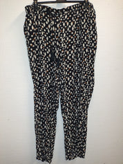 (U17) Ulla Popken Hose schwarz beige punkte 807322 100