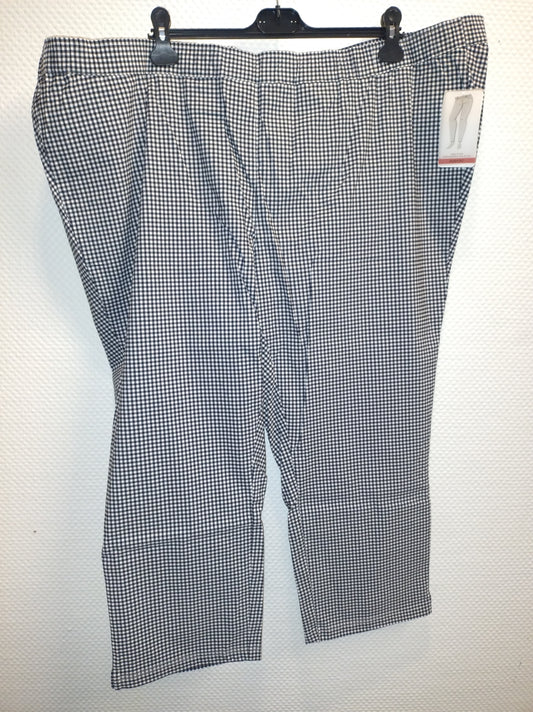 (U36) Ulla Popken Hose schwarz/ weiß kariert 747504 132
