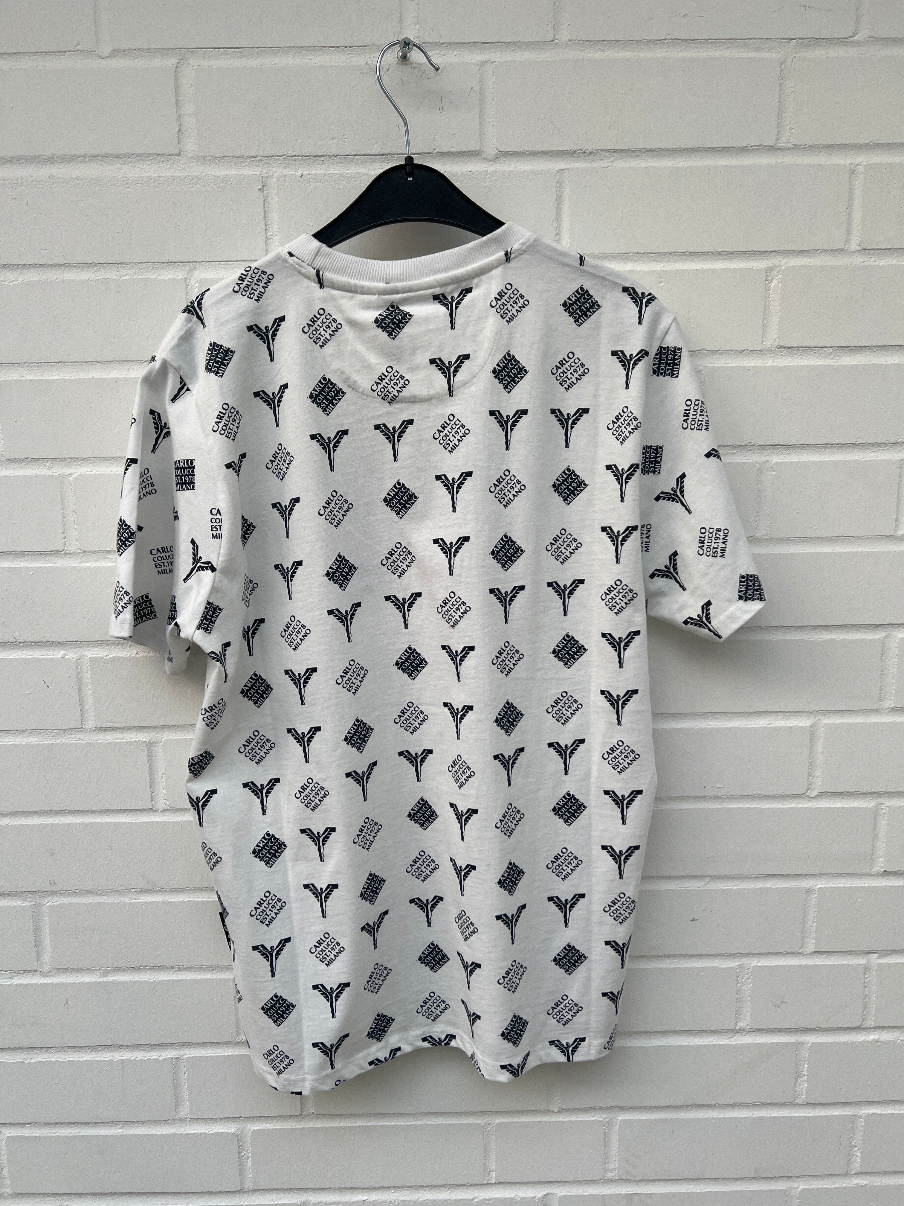 Original UVP 90€ Carlo Colucci Tshirt braun / weiß / schwarz