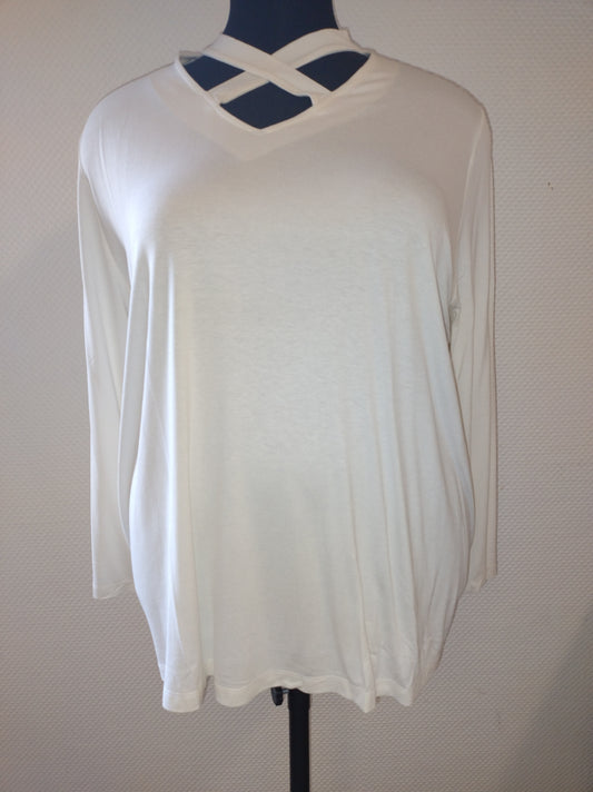 (U29) Ulla Popken Langarmshirt Weiß 812412 200