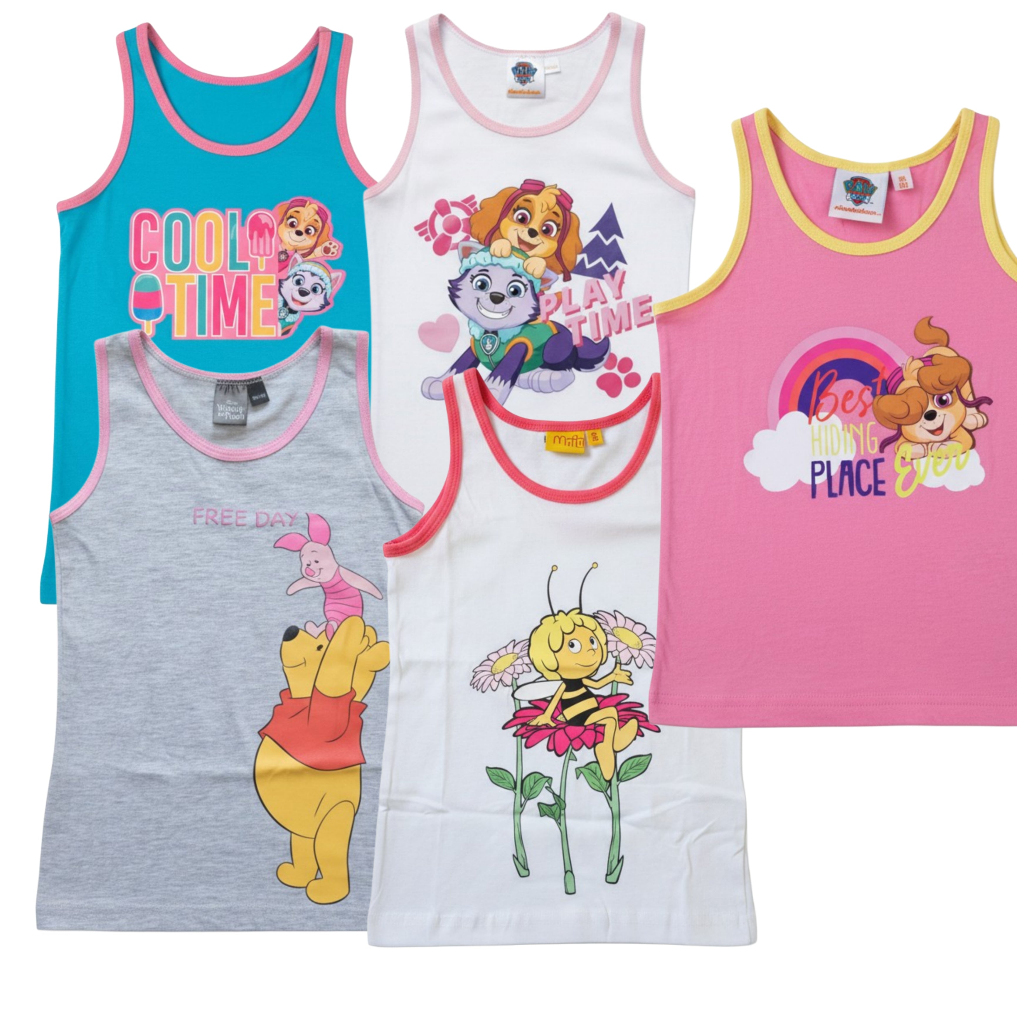 UNTERHEMDEN Sets Kinder  Boxershort  Sets Jungen Mädchen Disney Nickelodeon Paw Patrol, Avengers, Biene Maja, Mickey Mouse