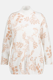 (U10) Ulla Popken Langarmshirt weiß muster 809299 200