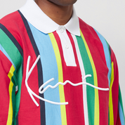 Karl Kani Poloshirt Langarmshirt bunt gestreift -184-