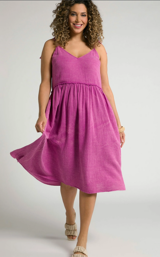 (U24) Ulla Popken Kleid Magenta 804535 810