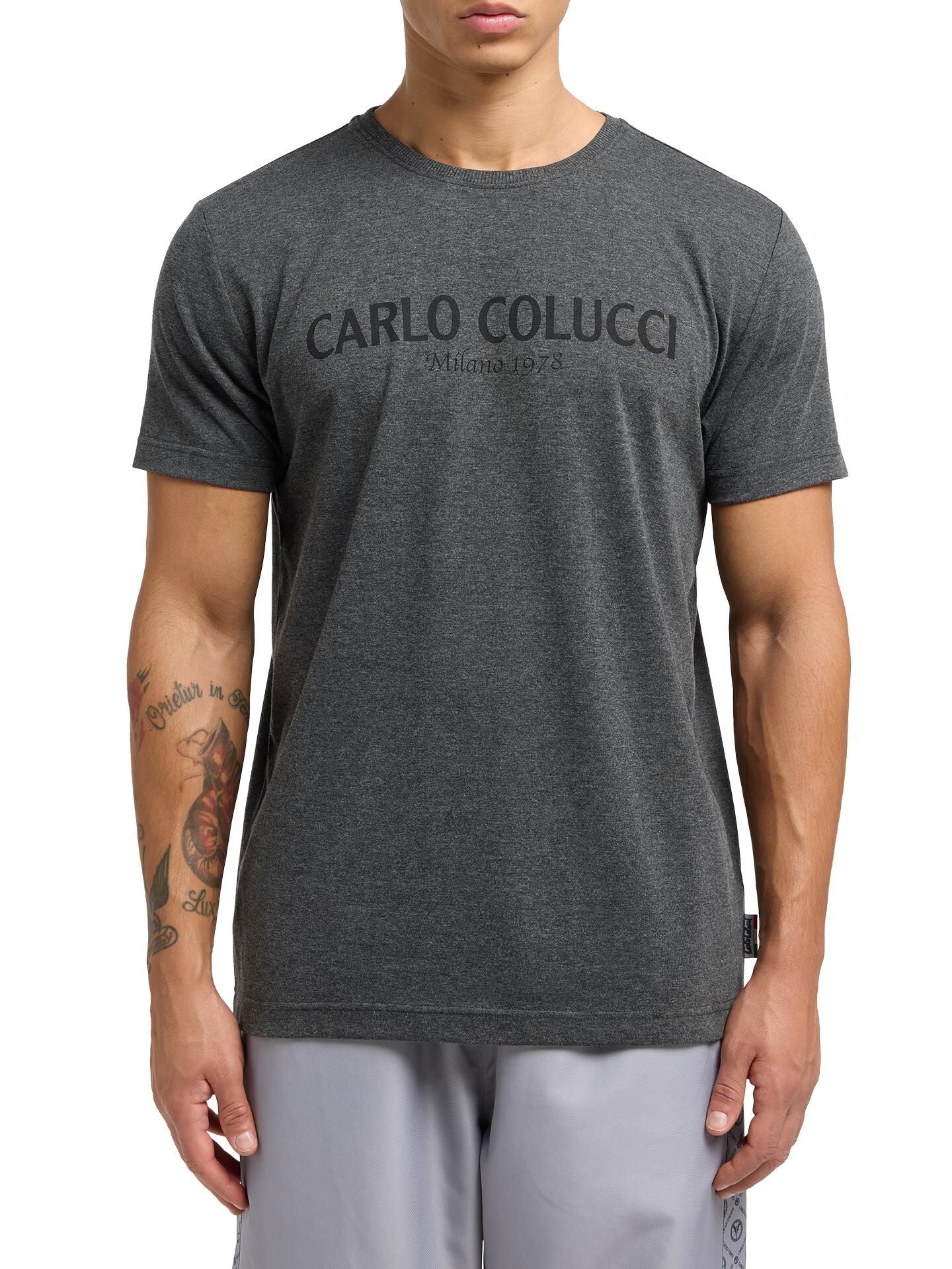 (24) Carlo Colucci TShirt dunkelgrau C2440 21