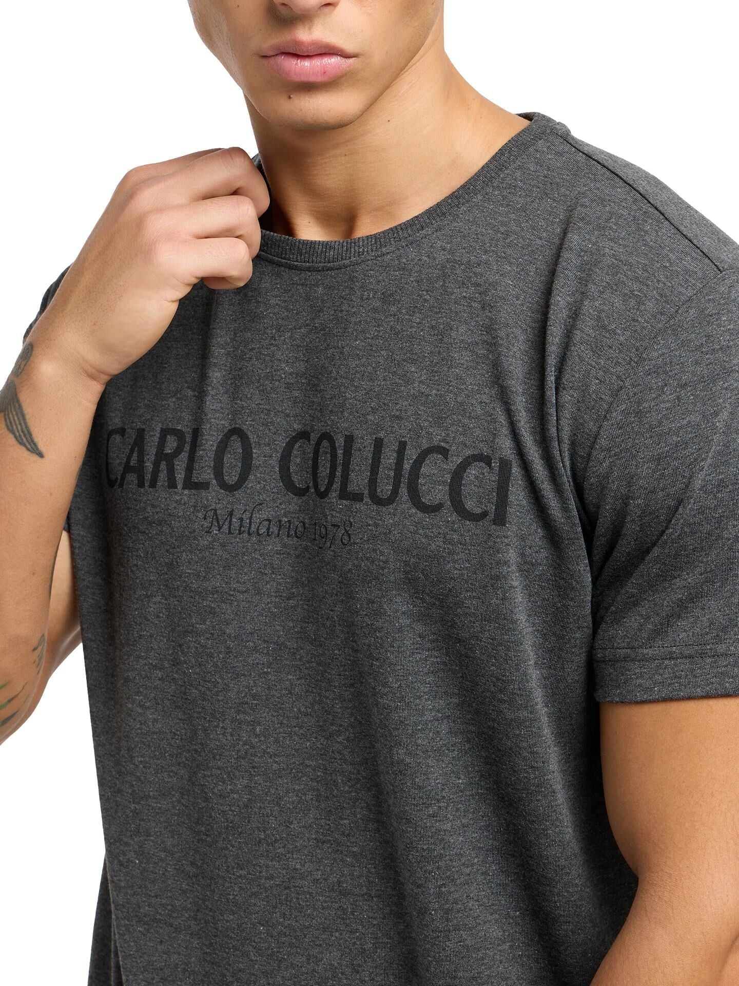 (24) Carlo Colucci TShirt dunkelgrau C2440 21