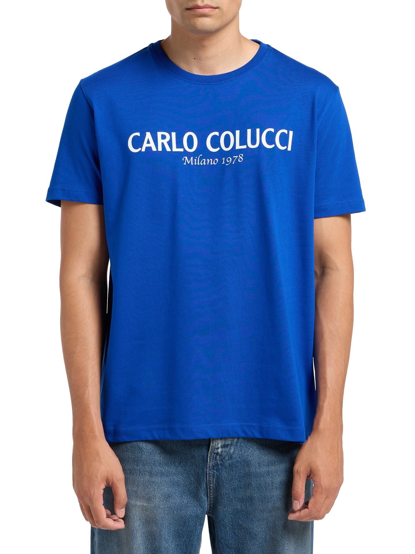 (34) Carlo Colucci T Shirt C2440 13 königsblau