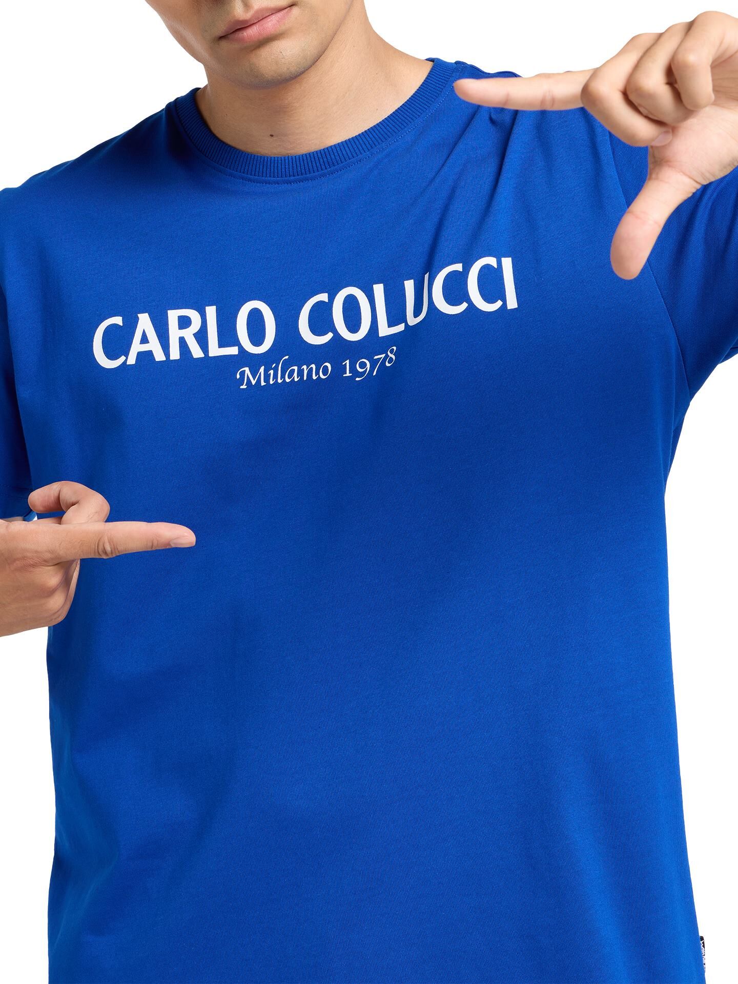 (34) Carlo Colucci T Shirt C2440 13 königsblau