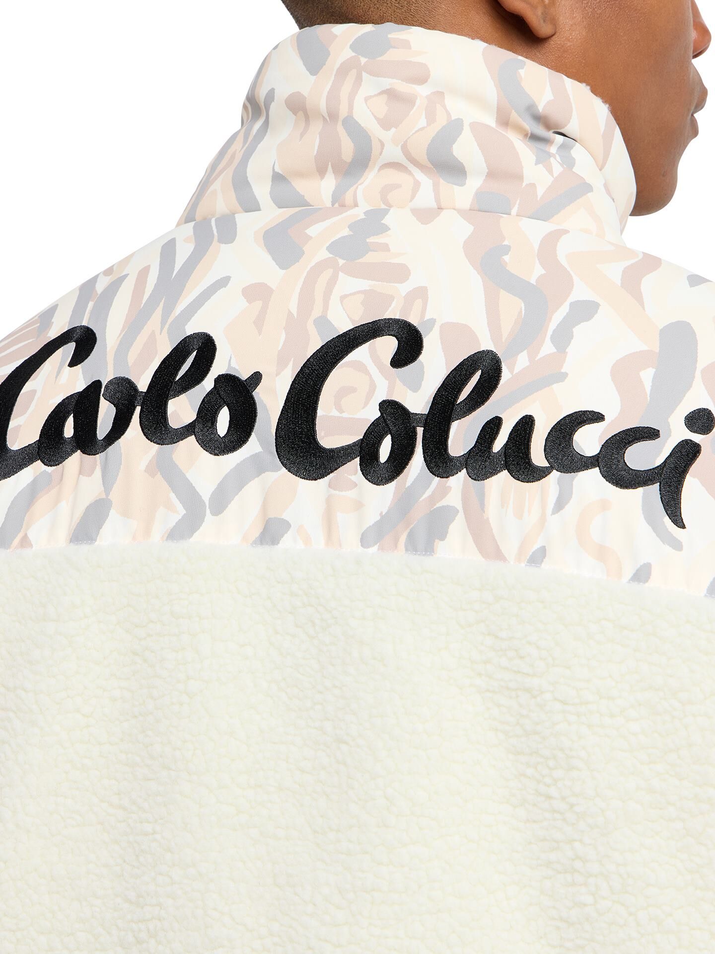 (8016) Carlo Colucci Jacke creme Muster teddy CC-C8016-59