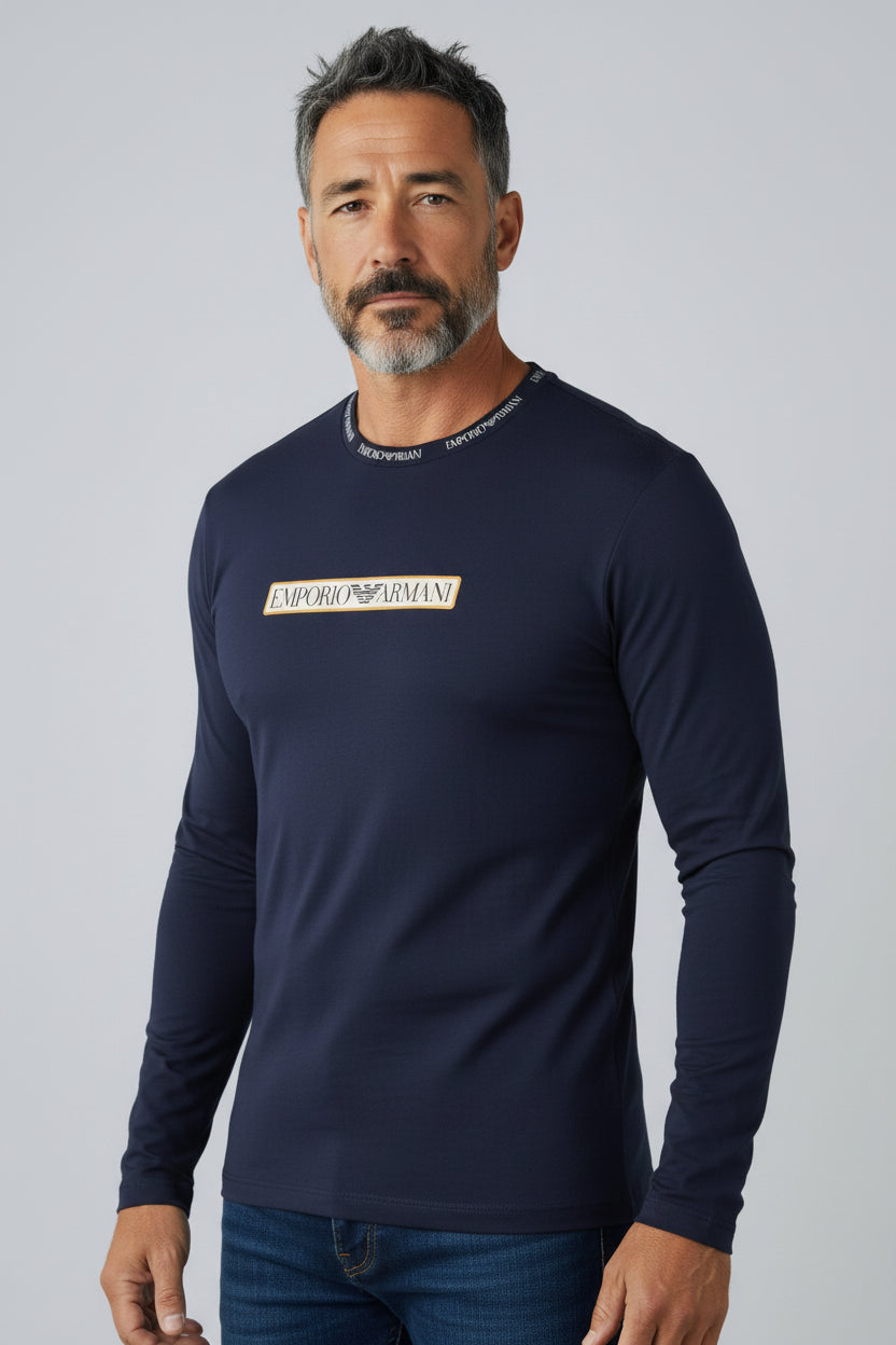 EMPORIO ARMANI Langarmshirt slim fit dunkelblau (52)