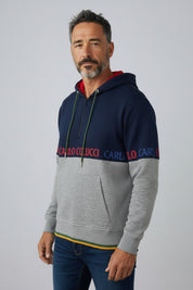 Carlo Colucci Zip Sweatshirt grau blau (GrS)