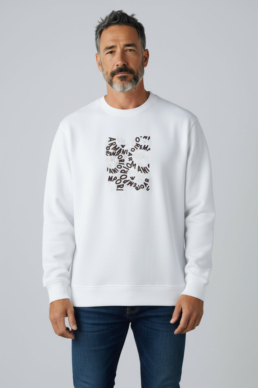 EMPORIO ARMANI Sweatshirt weiß gestickt (19)