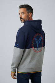 Carlo Colucci Zip Sweatshirt grau blau (GrS)