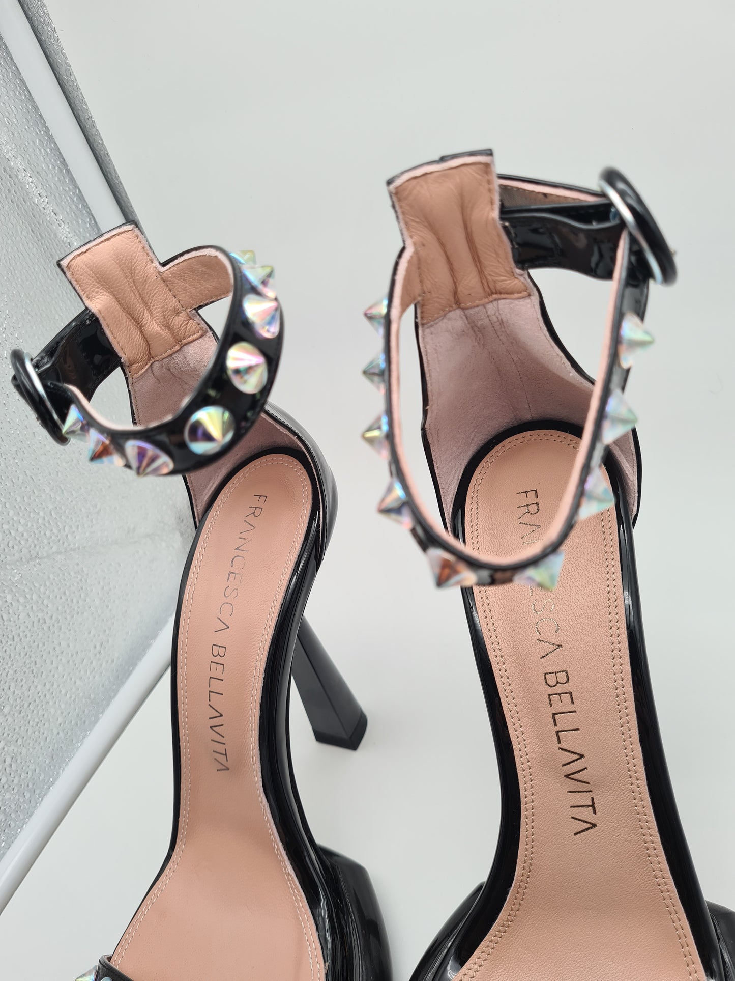 Francesca Bellavita Dea mule talons hauts escarpins sandales strass