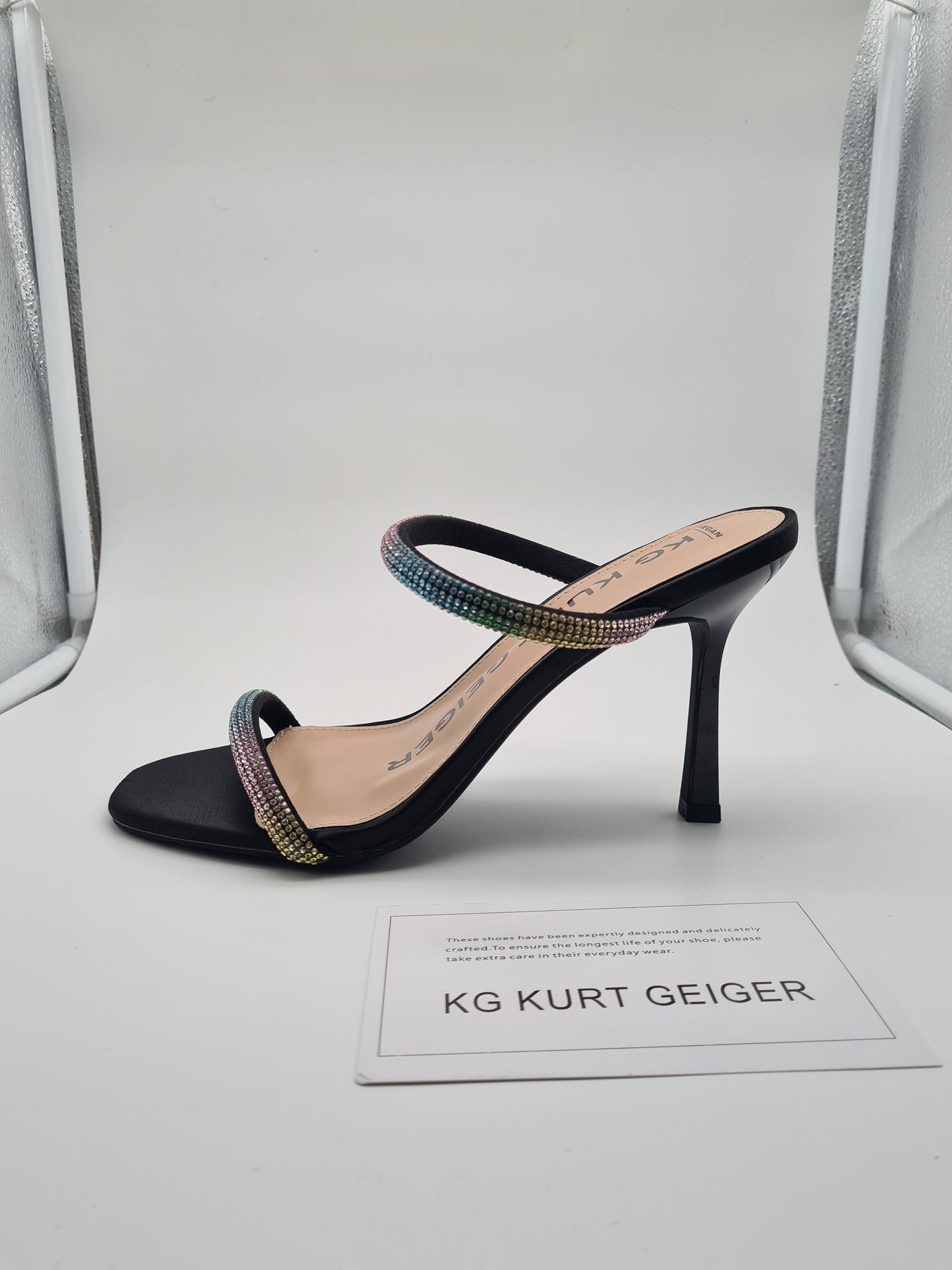 KURT GEIGER High Heels Gr 40 rainbow strass bunt schwarz FOSTER 2 9591000609 Black occasion