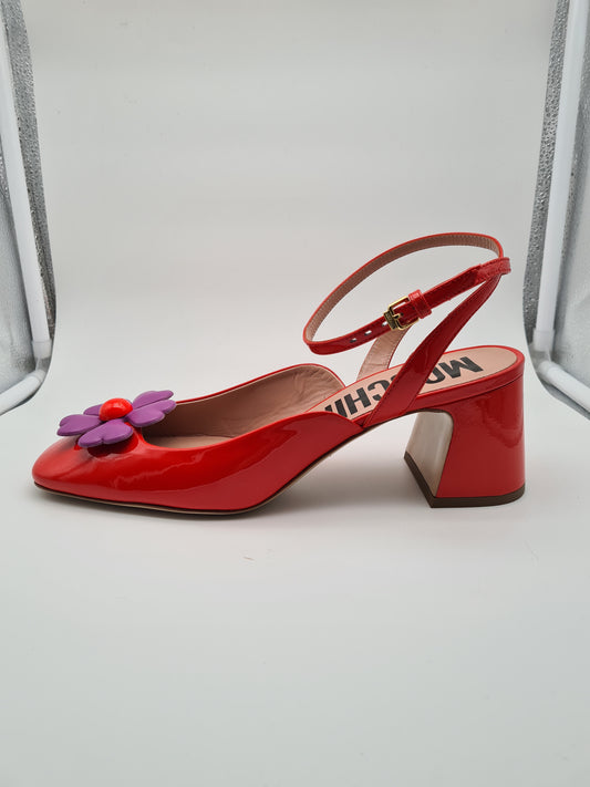 MOSCHINO talons hauts fleur fleur rouge rose