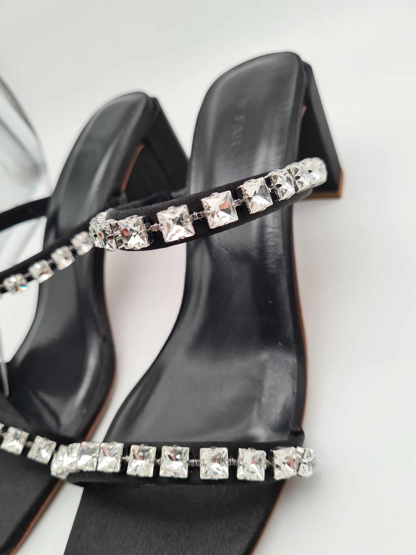 BY FAR High Heels Tanya Black silk and crystals 39