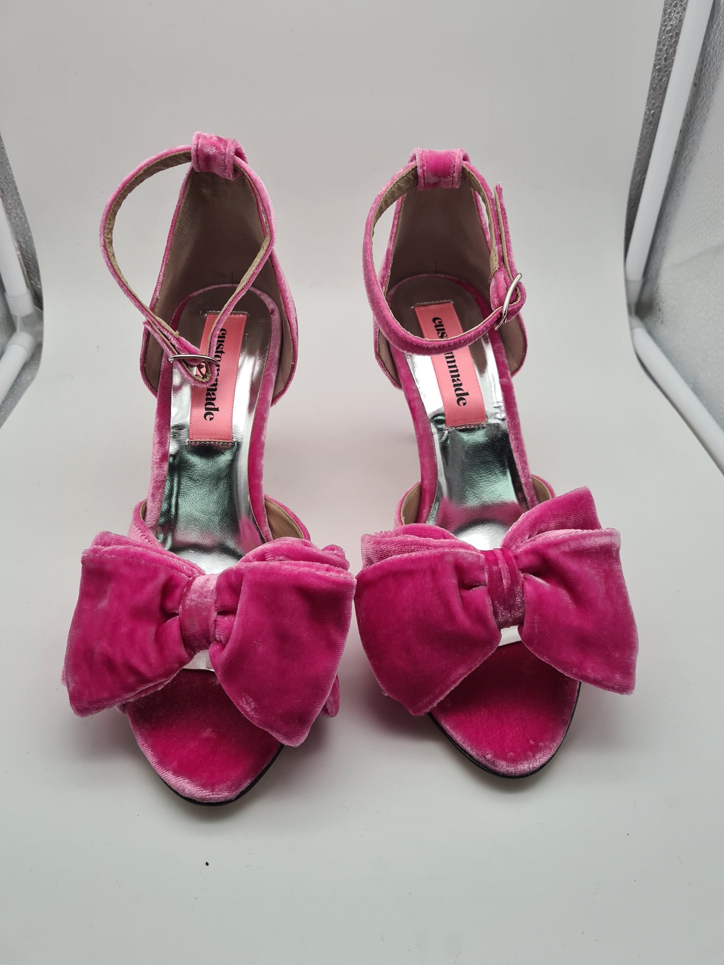 CUSTOMMADE talons hauts noeud rose MARITA VELVET 998620031 taille 39 velours 204 fuchsia