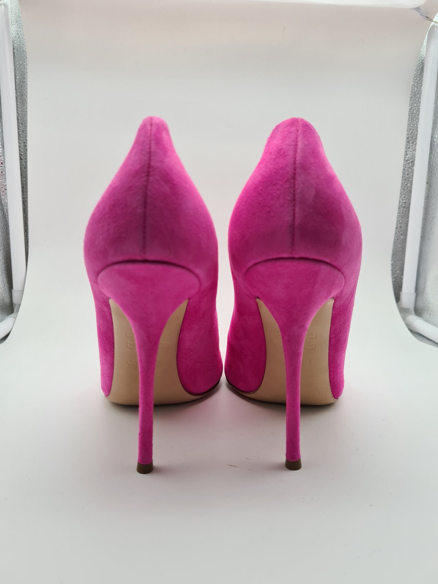 CASADEI JULIA escarpins classiques à talons hauts roses pointus