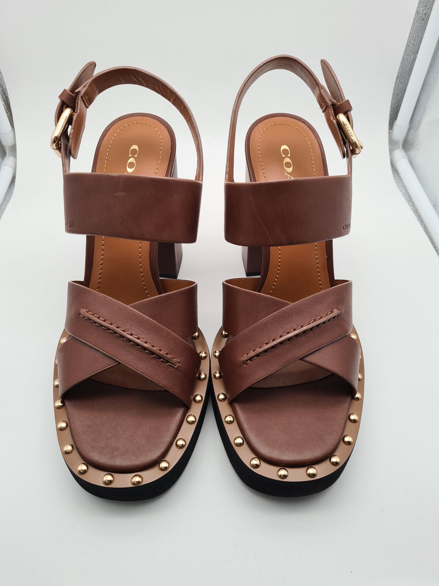 COACH High Heels braun Gr 39 Sandalen Sandaletten