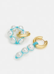 TIMELESS PEARLY Ohrringe Perlen weiß blau gold