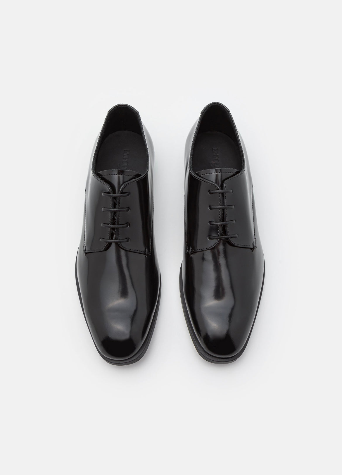 EMPORIO ARMANI chaussures à lacets taille 42 pour hommes noir